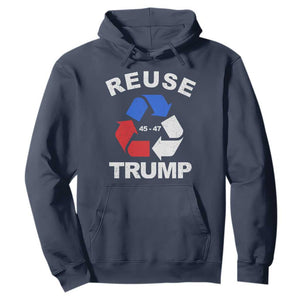 Funny Trump Garbage 2024 Hoodie Reuse Trump 45-47 TS11 Navy Print Your Wear