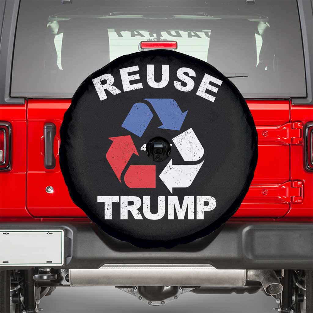 Funny Trump Garbage 2024 Spare Tire Cover Reuse Trump 45-47 TS11 Black Print Your Wear