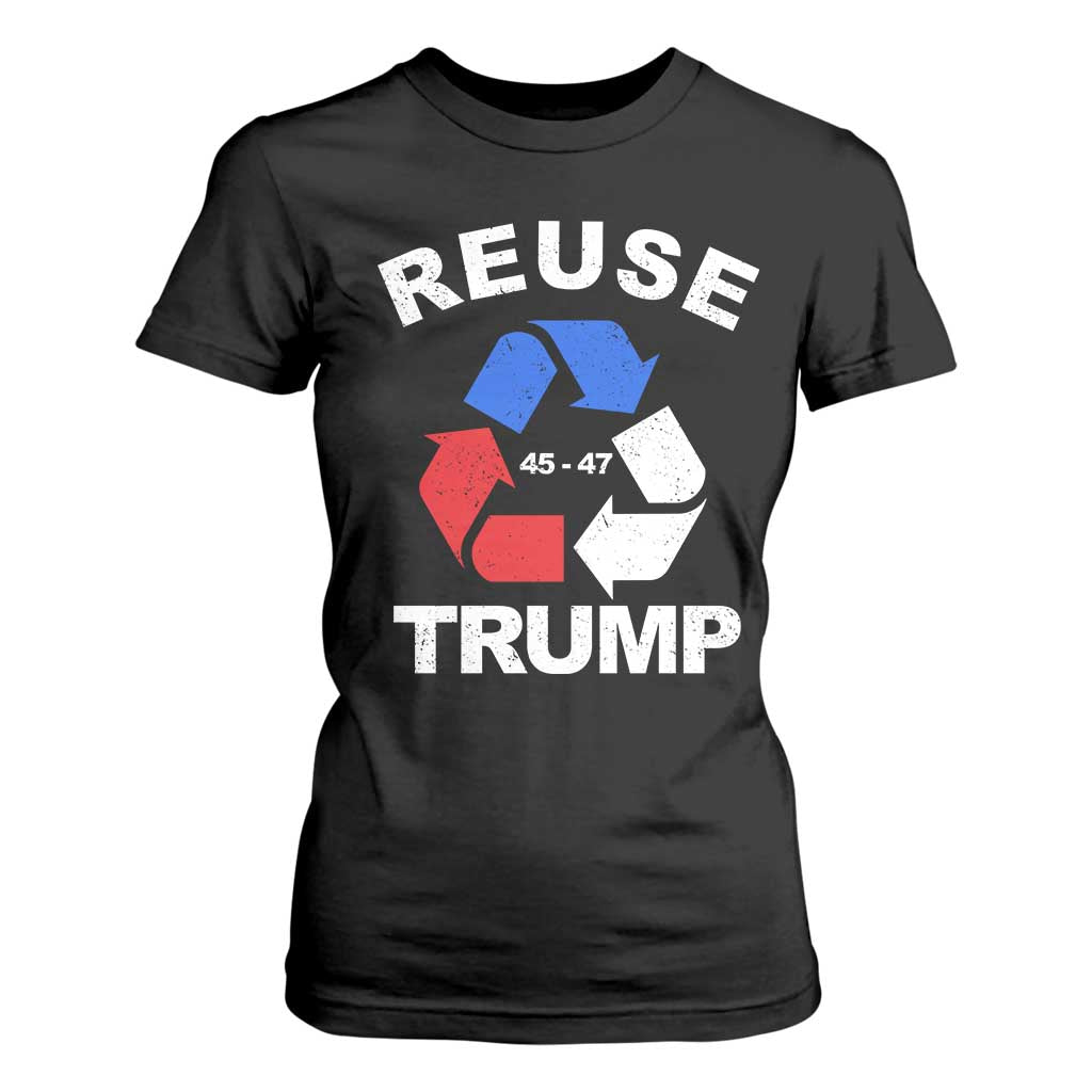 Funny Trump Garbage 2024 T Shirt For Women Reuse Trump 45-47 TS11 Black Print Your Wear