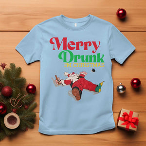 Funny Christmas Beers T Shirt Merry Drunk I'm Christmas Santa TS11 Light Blue Print Your Wear
