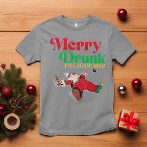 Funny Christmas Beers T Shirt Merry Drunk I'm Christmas Santa TS11 Sport Gray Print Your Wear