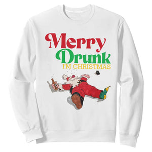 Funny Christmas Beers Sweatshirt Merry Drunk I'm Christmas Santa TS11 White Print Your Wear