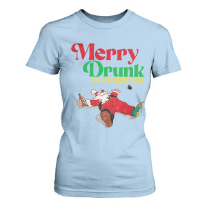 Funny Christmas Beers T Shirt For Women Merry Drunk I'm Christmas Santa TS11 Light Blue Print Your Wear