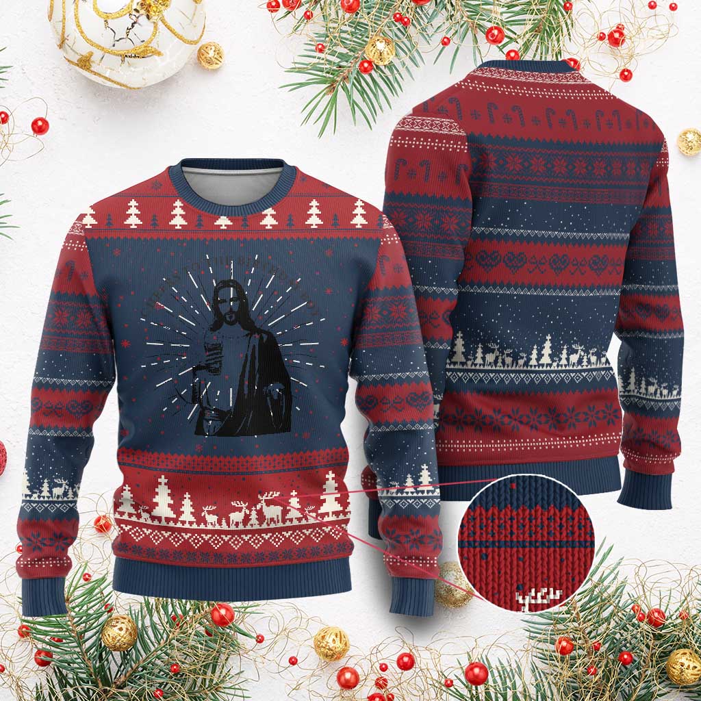 Funny Cheers To The Birthday Boy Ugly Christmas Sweater Xmas Christian Faith TS11 Burgundy Print Your Wear