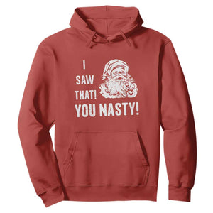 Funny Christmas Santa Hoodie I Saw That You Nasty Xmas Naughty Kids TS11 Red Print Your Wear