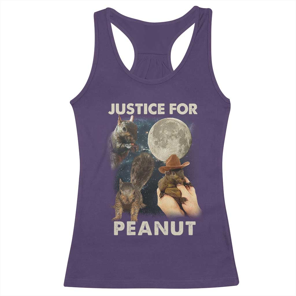 Justice For Peanut The Squirrel 2024 Moon Racerback Tank Top TS11 Purple Print Your Wear