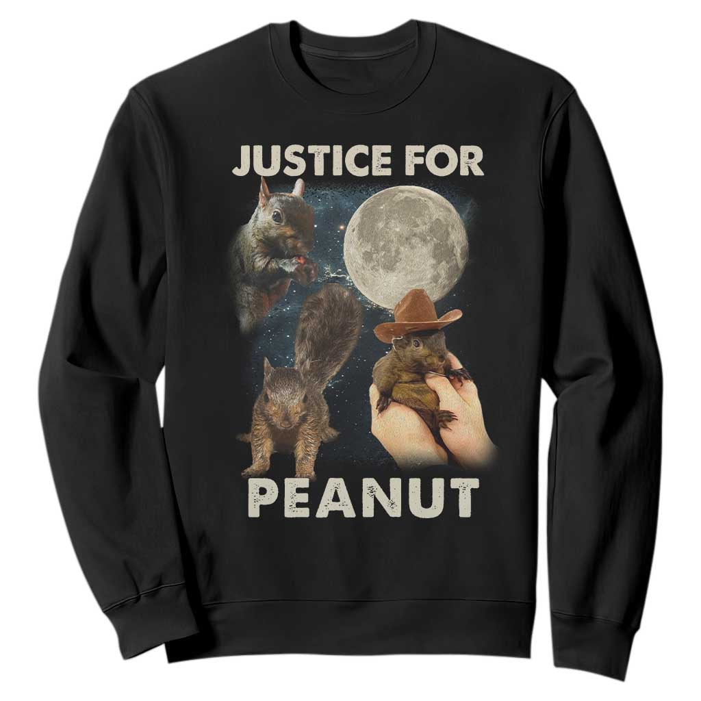 Justice For Peanut The Squirrel 2024 Moon Sweatshirt TS11 Black Print Your Wear