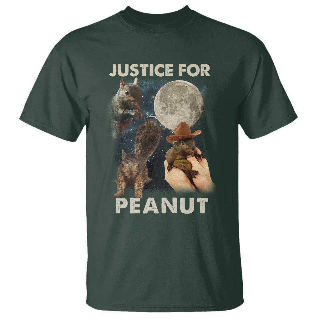 Justice For Peanut The Squirrel 2024 Moon T Shirt TS11 Dark Forest Green Print Your Wear