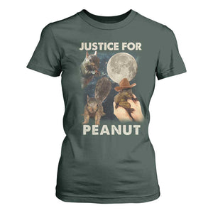 Justice For Peanut The Squirrel 2024 Moon T Shirt For Women TS11 Dark Forest Green Print Your Wear