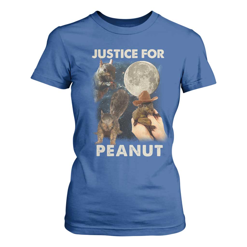 Justice For Peanut The Squirrel 2024 Moon T Shirt For Women TS11 Royal Blue Print Your Wear