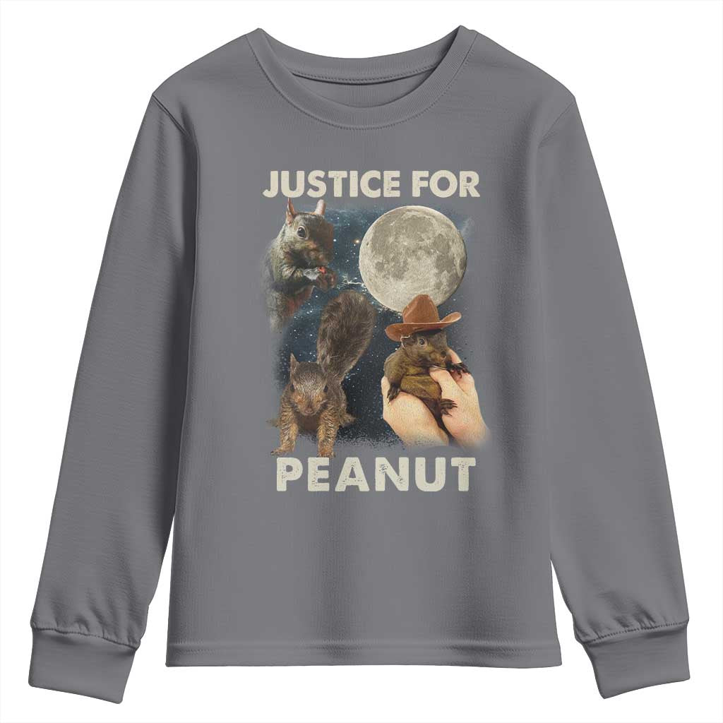 Justice For Peanut The Squirrel 2024 Moon Youth Sweatshirt TS11 Charcoal Print Your Wear
