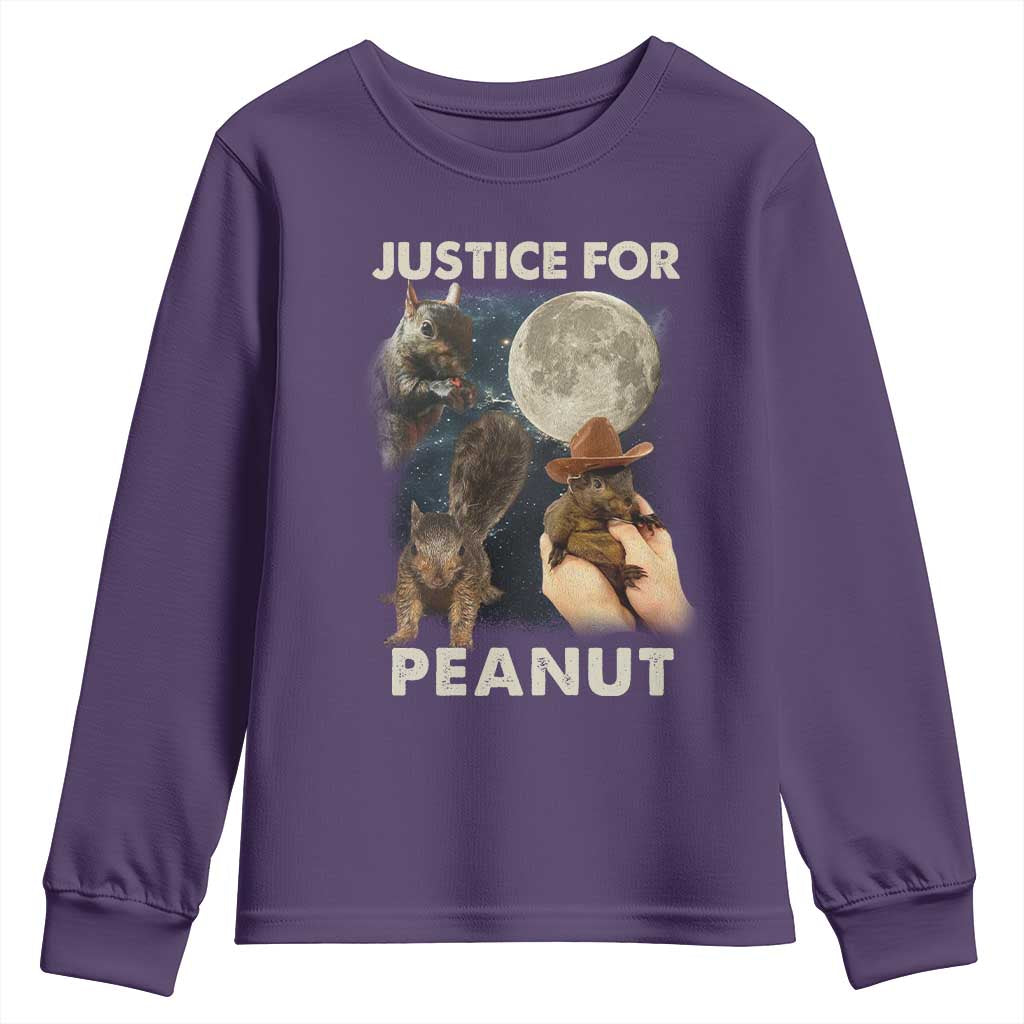 Justice For Peanut The Squirrel 2024 Moon Youth Sweatshirt TS11 Purple Print Your Wear