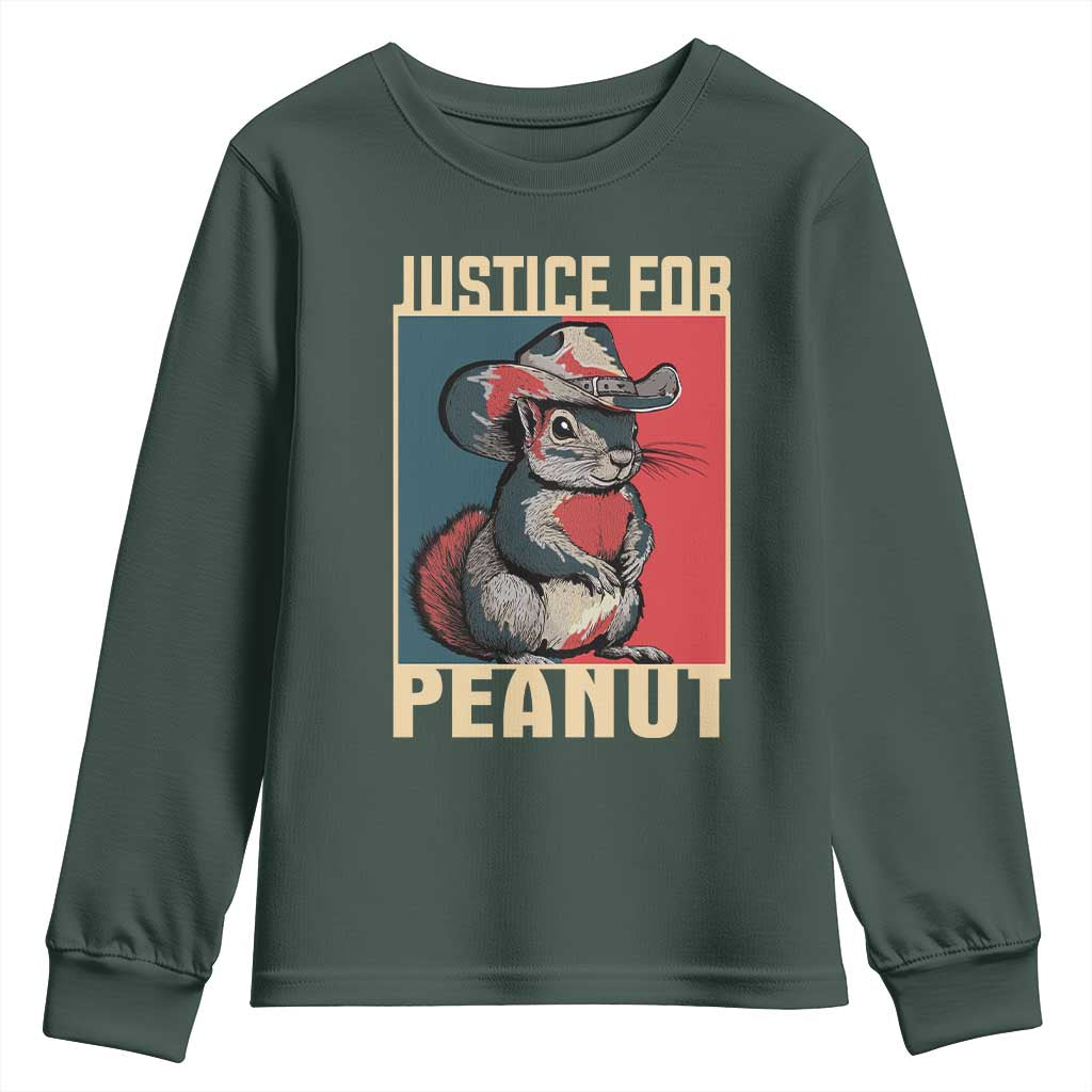 Justice For Peanut The Squirrel 2024 Youth Sweatshirt TS11 Dark Forest Green Print Your Wear