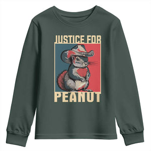 Justice For Peanut The Squirrel 2024 Youth Sweatshirt TS11 Dark Forest Green Print Your Wear