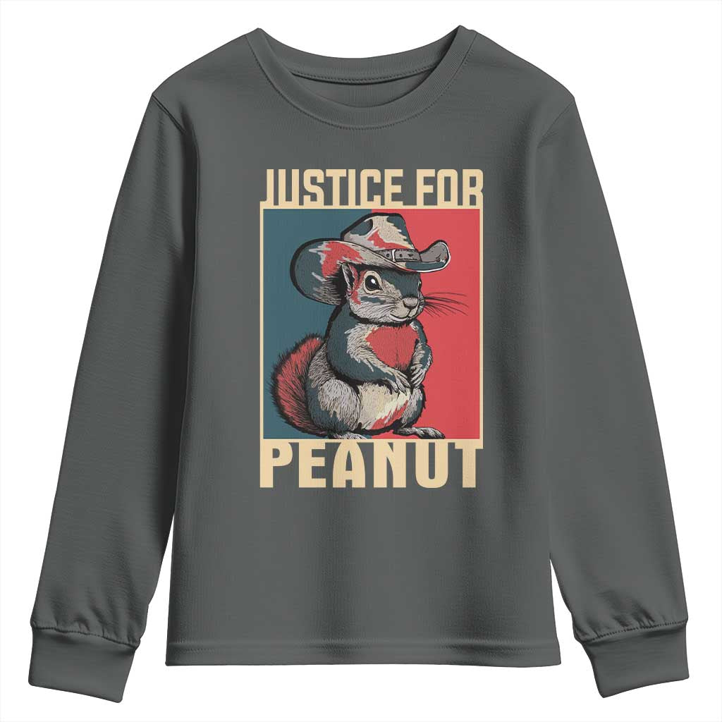 Justice For Peanut The Squirrel 2024 Youth Sweatshirt TS11 Dark Heather Print Your Wear