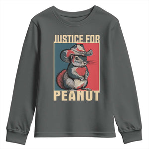 Justice For Peanut The Squirrel 2024 Youth Sweatshirt TS11 Dark Heather Print Your Wear