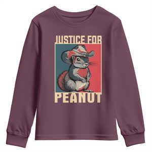 Justice For Peanut The Squirrel 2024 Youth Sweatshirt TS11 Maroon Print Your Wear