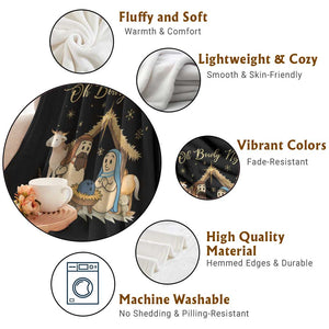 Funny Christmas Bowling Throw Blanket Oh Bowly Night Nativity Scene Bowling Pins TS11 Print Your Wear