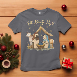 Funny Christmas Bowling T Shirt Oh Bowly Night Nativity Scene Bowling Pins TS11 Charcoal Print Your Wear