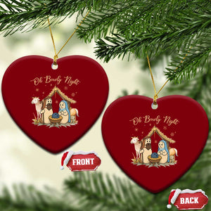 Funny Christmas Bowling Ceramic Ornament Oh Bowly Night Nativity Scene Bowling Pins TS11 Print Your Wear