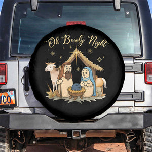 Funny Christmas Bowling Spare Tire Cover Oh Bowly Night Nativity Scene Bowling Pins TS11 No hole Black Print Your Wear