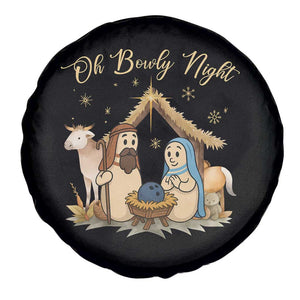 Funny Christmas Bowling Spare Tire Cover Oh Bowly Night Nativity Scene Bowling Pins TS11 Print Your Wear