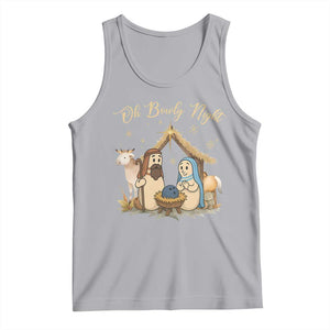 Funny Christmas Bowling Tank Top Oh Bowly Night Nativity Scene Bowling Pins TS11 Athletic Heather Print Your Wear