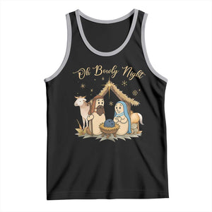 Funny Christmas Bowling Tank Top Oh Bowly Night Nativity Scene Bowling Pins TS11 Black Athletic Heather Print Your Wear