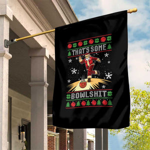 Funny Christmas Bowling Garden Flag Thats Some Bowlshit Xmas Bowler Santa TS11 Print Your Wear