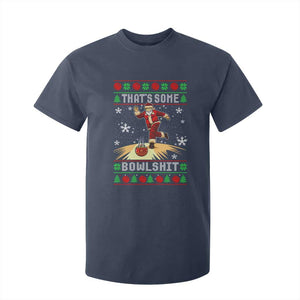 Funny Christmas Bowling T Shirt For Kid Thats Some Bowlshit Xmas Bowler Santa TS11 Navy Print Your Wear