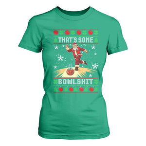 Funny Christmas Bowling T Shirt For Women Thats Some Bowlshit Xmas Bowler Santa TS11 Irish Green Print Your Wear
