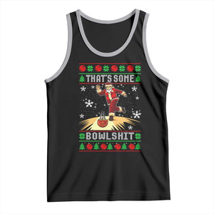 Funny Christmas Bowling Tank Top Thats Some Bowlshit Xmas Bowler Santa TS11 Black Athletic Heather Print Your Wear