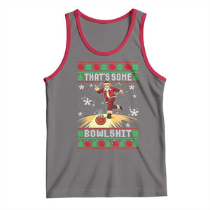 Funny Christmas Bowling Tank Top Thats Some Bowlshit Xmas Bowler Santa TS11 Deep Heather Red Print Your Wear