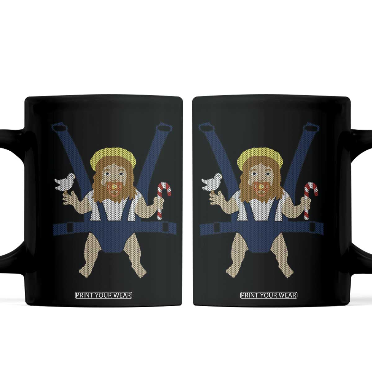 Funny Christmas Baby Jesus Coffee Mug Xmas Christian Little Boy TS11 Black Print Your Wear