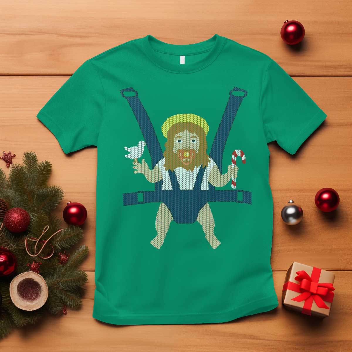 Funny Christmas Baby Jesus T Shirt Xmas Christian Little Boy TS11 Irish Green Print Your Wear