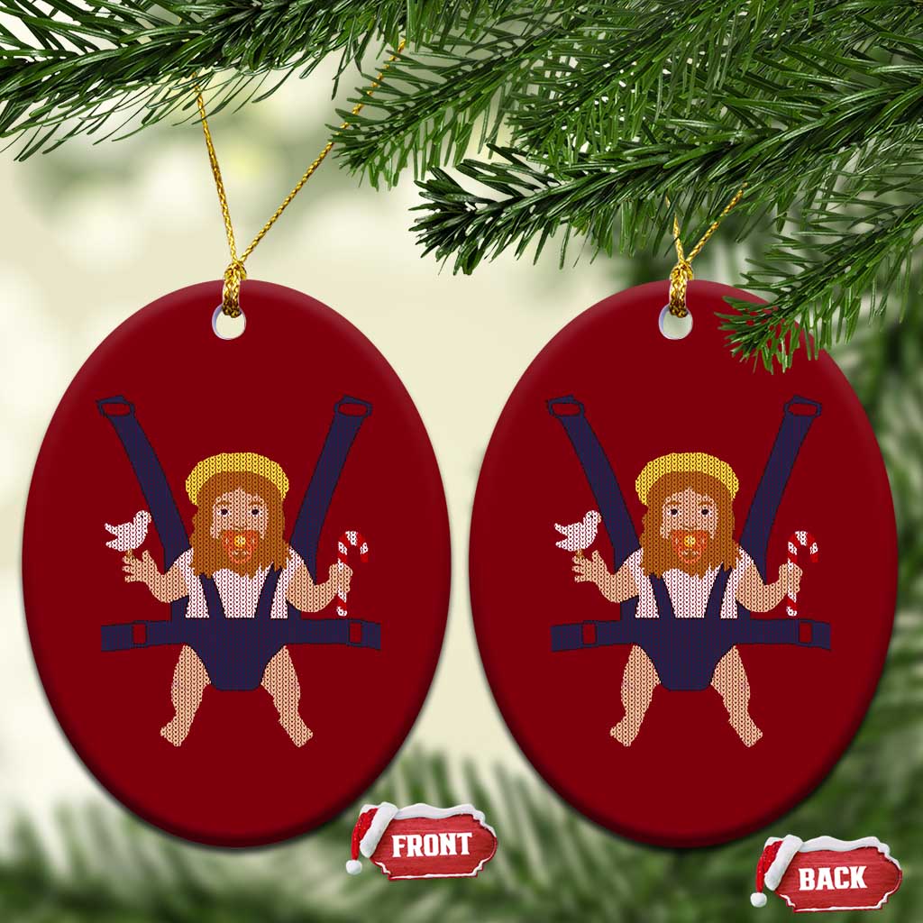 Funny Christmas Baby Jesus Ceramic Ornament Xmas Christian Little Boy TS11 Print Your Wear