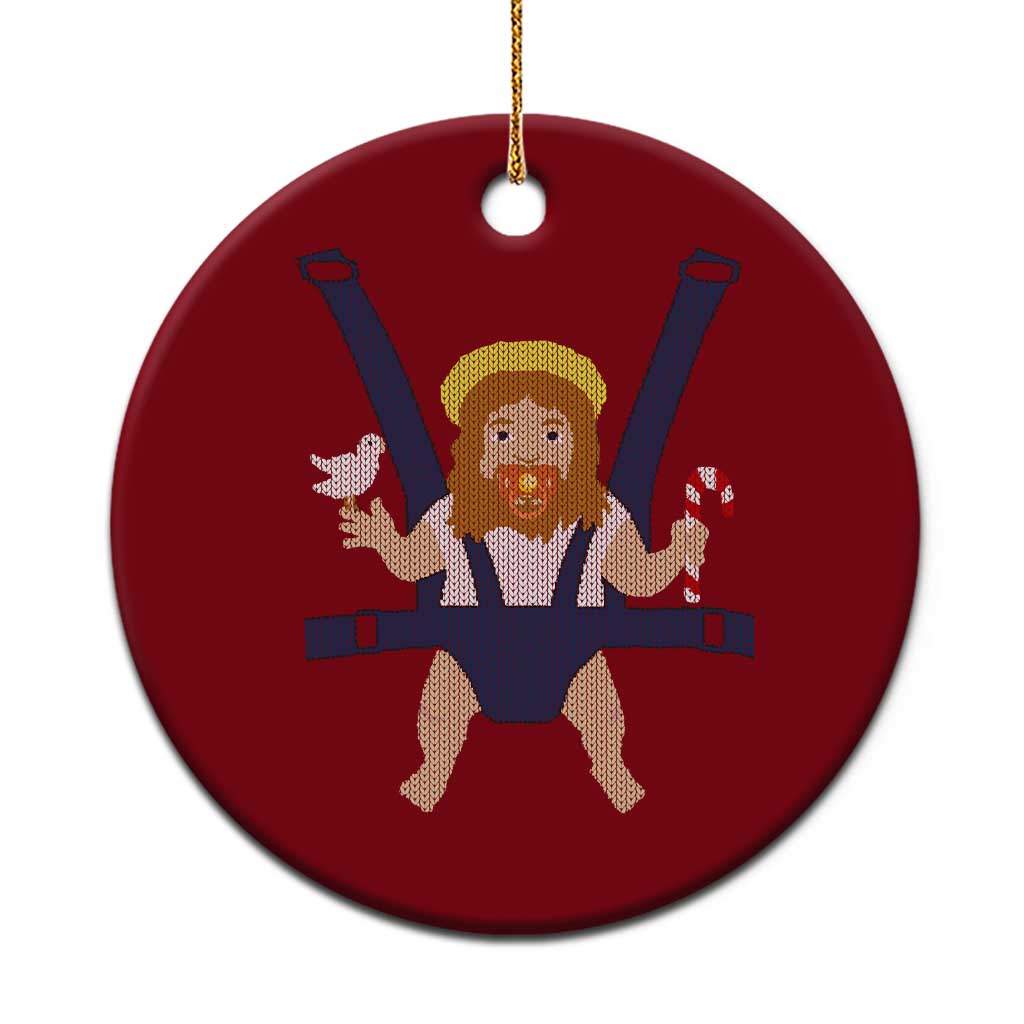 Funny Christmas Baby Jesus Ceramic Ornament Xmas Christian Little Boy TS11 1pc Red Print Your Wear