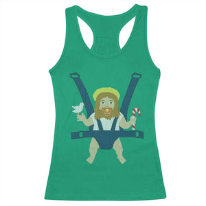 Funny Christmas Baby Jesus Racerback Tank Top Xmas Christian Little Boy TS11 Irish Green Print Your Wear