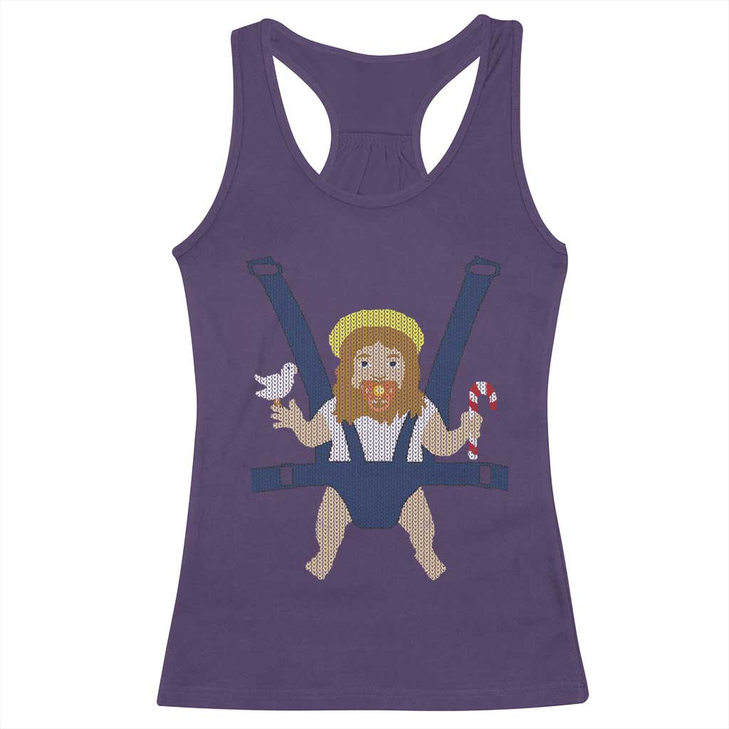 Funny Christmas Baby Jesus Racerback Tank Top Xmas Christian Little Boy TS11 Purple Print Your Wear
