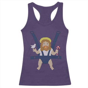 Funny Christmas Baby Jesus Racerback Tank Top Xmas Christian Little Boy TS11 Purple Print Your Wear