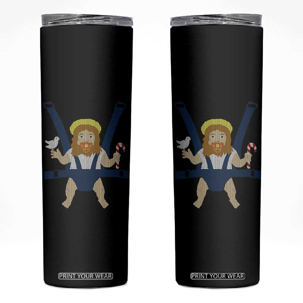 Funny Christmas Baby Jesus Skinny Tumbler Xmas Christian Little Boy TS11 Black Print Your Wear