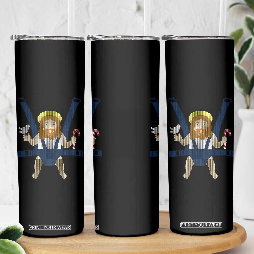 Funny Christmas Baby Jesus Skinny Tumbler Xmas Christian Little Boy - Print Your Wear