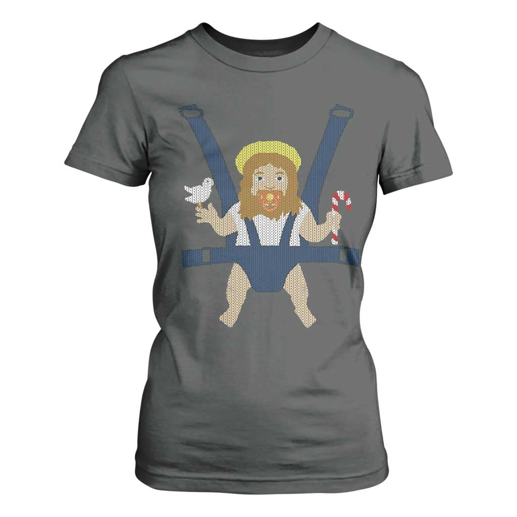 Funny Christmas Baby Jesus T Shirt For Women Xmas Christian Little Boy TS11 Dark Heather Print Your Wear
