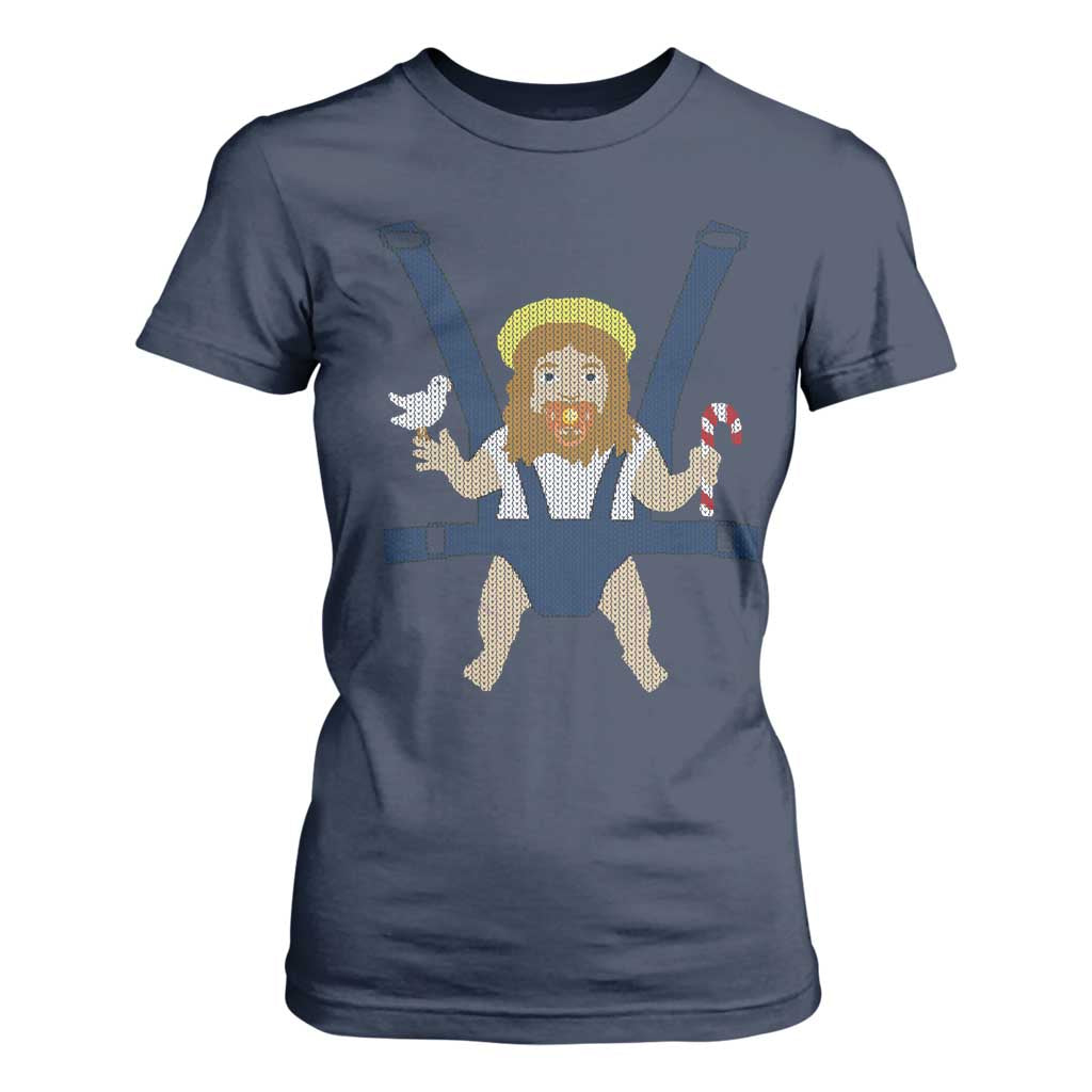 Funny Christmas Baby Jesus T Shirt For Women Xmas Christian Little Boy TS11 Navy Print Your Wear