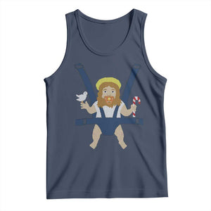 Funny Christmas Baby Jesus Tank Top Xmas Christian Little Boy TS11 Navy Print Your Wear