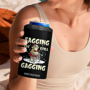 Funny Sagging But Still Gagging Christmas Frog 4 in 1 Can Cooler Tumbler Funny Cringe Meme Gag Humor TS11 Print Your Wear