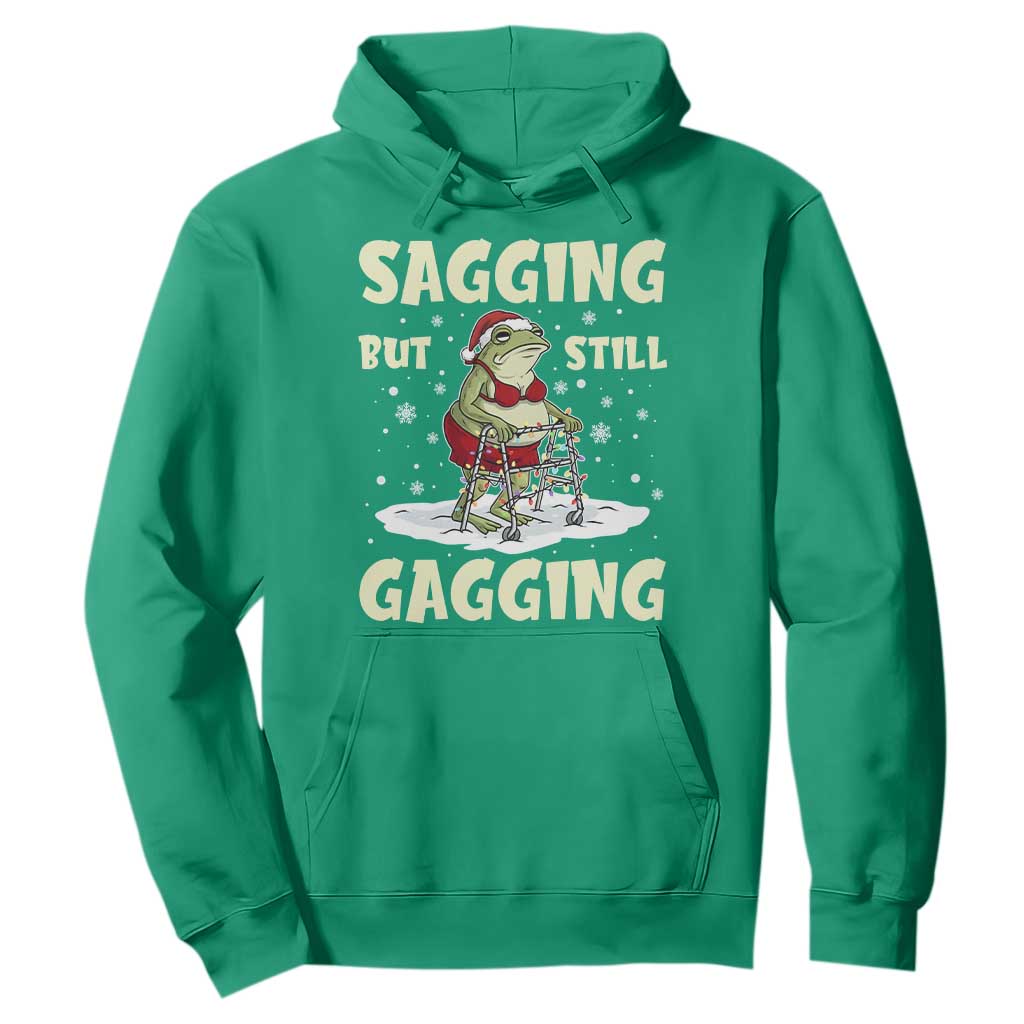 Funny Sagging But Still Gagging Christmas Frog Hoodie Funny Cringe Meme Gag Humor TS11 Irish Green Print Your Wear