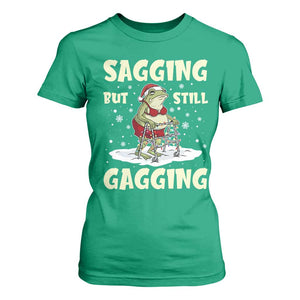 Funny Sagging But Still Gagging Christmas Frog T Shirt For Women Funny Cringe Meme Gag Humor TS11 Irish Green Print Your Wear