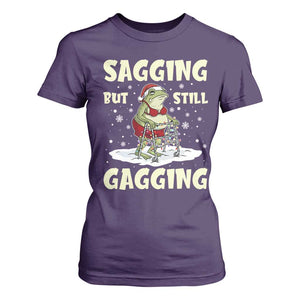 Funny Sagging But Still Gagging Christmas Frog T Shirt For Women Funny Cringe Meme Gag Humor TS11 Purple Print Your Wear