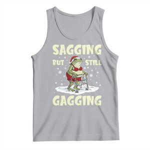 Funny Sagging But Still Gagging Christmas Frog Tank Top Funny Cringe Meme Gag Humor TS11 Athletic Heather Print Your Wear